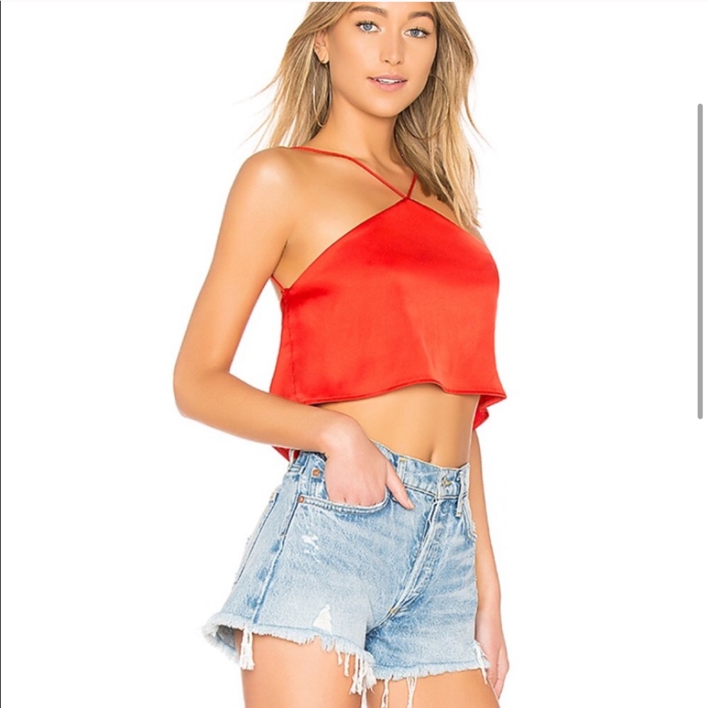 Revolve By The Way Lucy Strappy Satin Crop Top - Picture 2 of 5